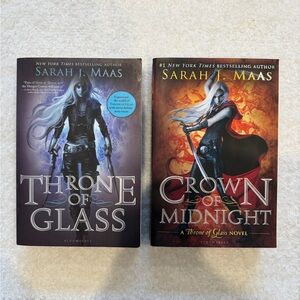Throne of Glass and Crown of Midnight by Sarah J. Maas (original cover art)